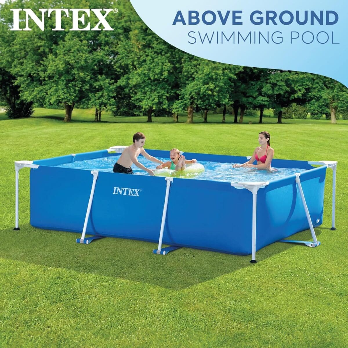 FREE INTEX | 28272 Metal Frame Rectangular Outdoor Swimming Pool OR £80 Cash!